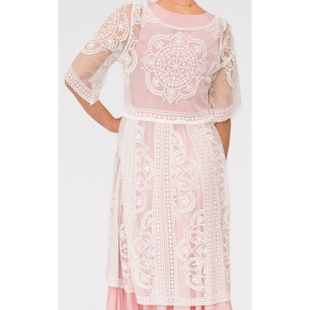 Agnes & Dora Vintage Lace Duster S/M EUC